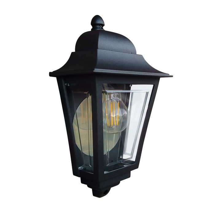 Deco Lane 1lt Half Wall Lantern - Black