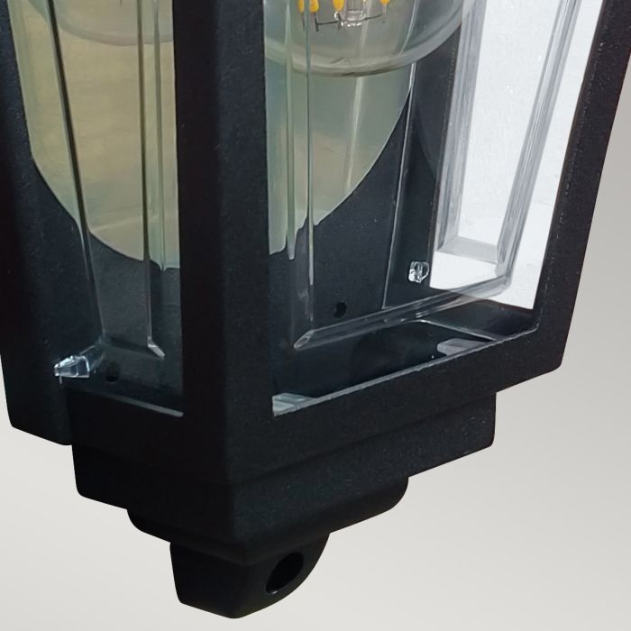 Deco Lane 1lt Half Wall Lantern - Black