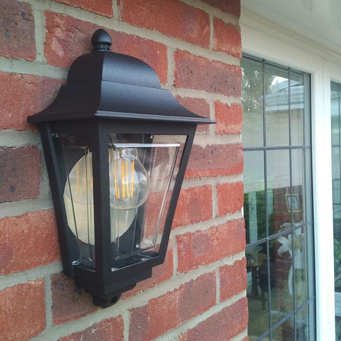 Deco Lane 1lt Half Wall Lantern - Black