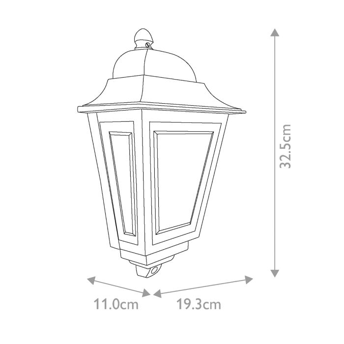 Deco Lane 1lt Half Wall Lantern - Red