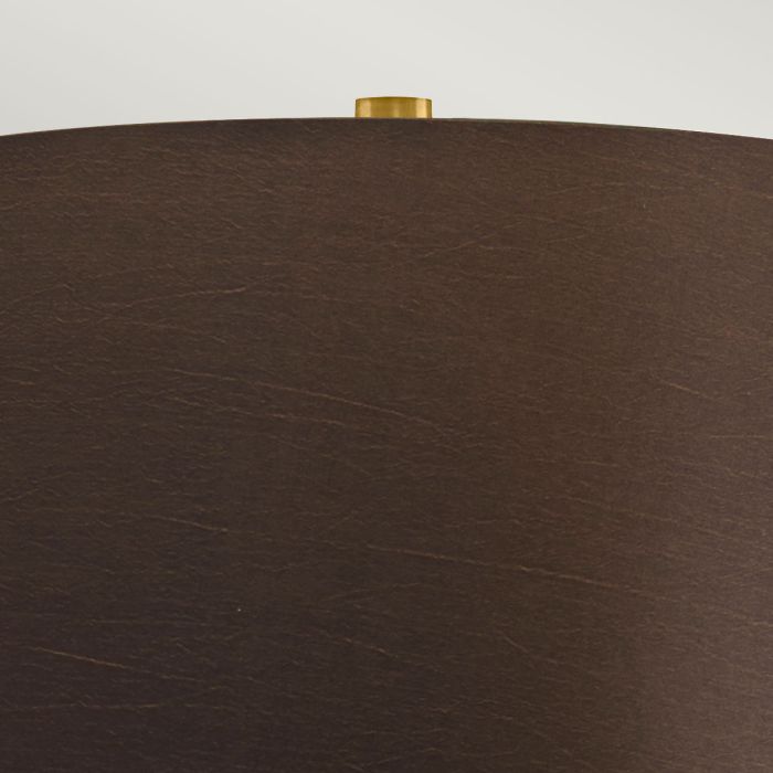 Demeter 1 Light Table Lamp - Green and Brown Glaze with Brown Shade