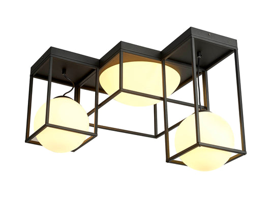 Desigual Semi Flush, 5 Light E27, Matt Black by Mantra