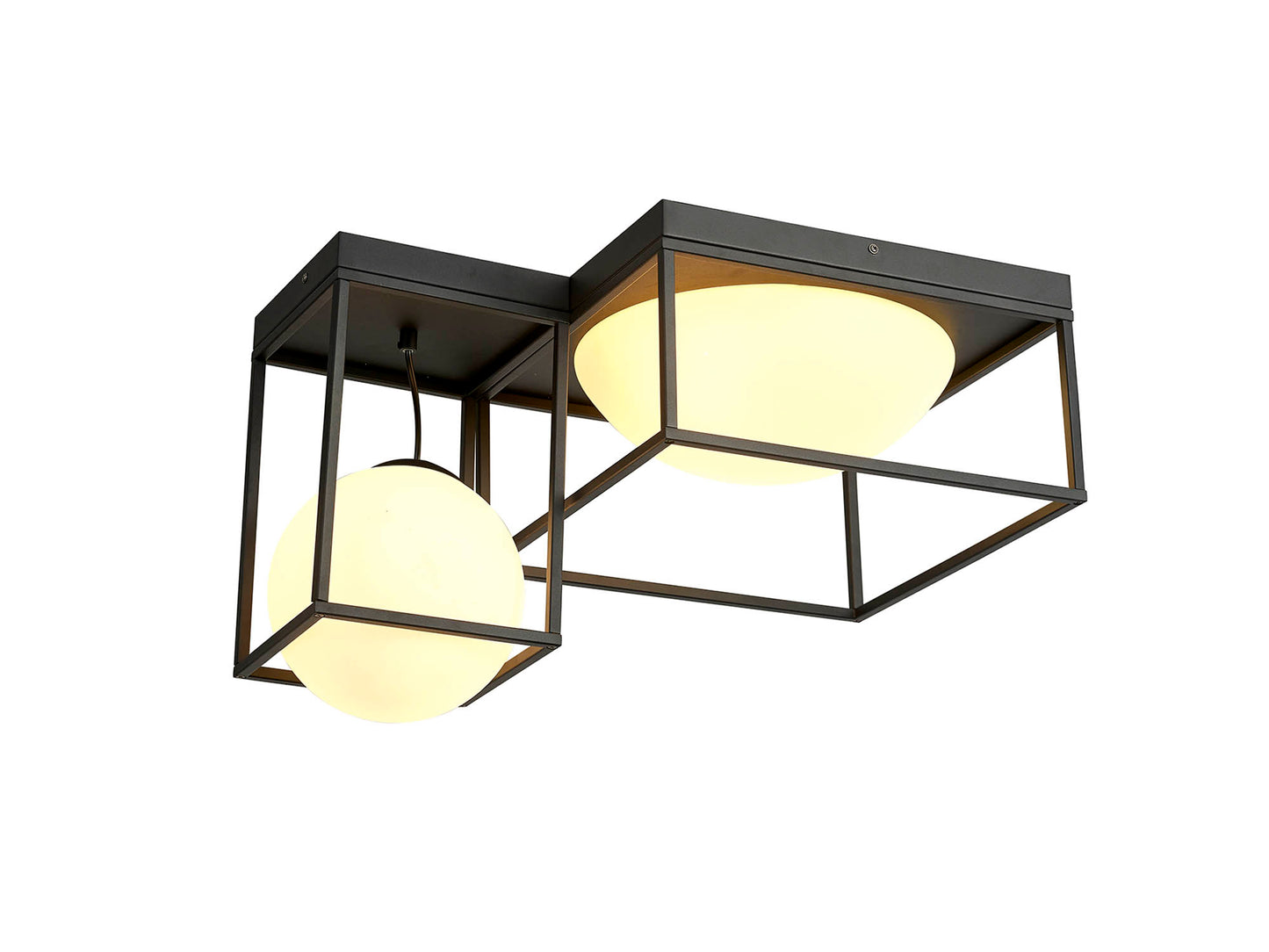 Desigual Semi Flush, 4 Light E27, Matt Black by Mantra