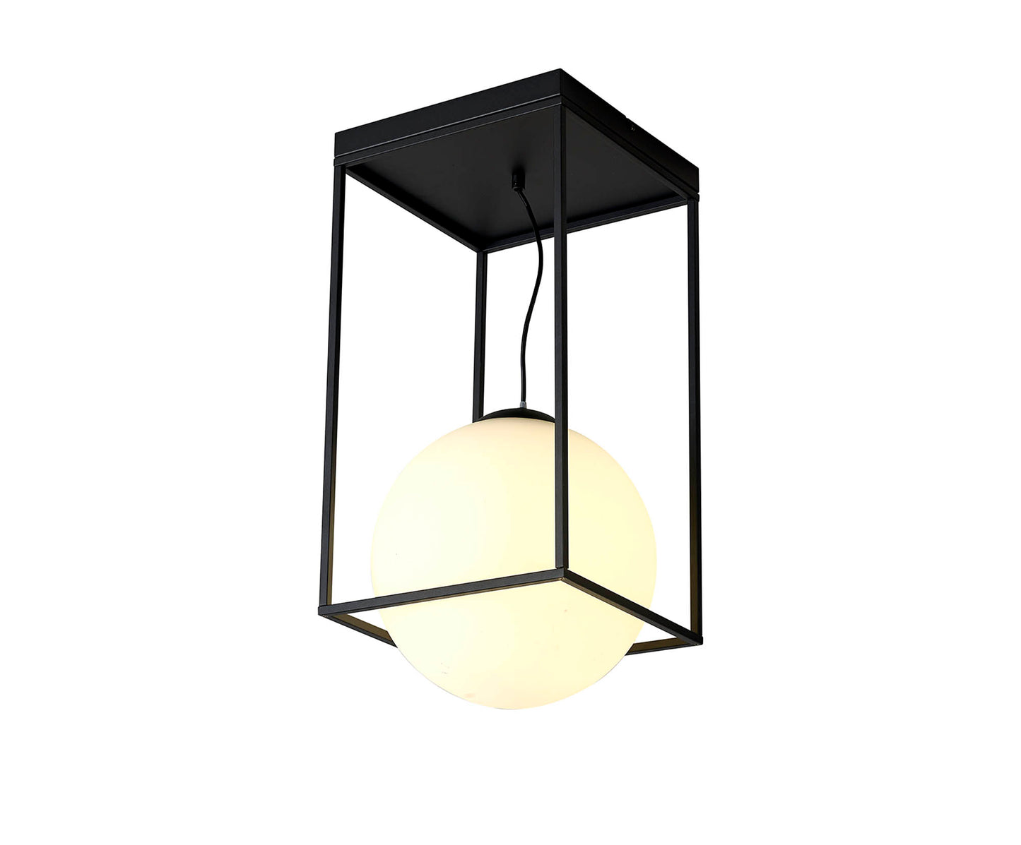 Desigual Large Tall Semi Flush, 1 Light E27, Matt Black by Mantra