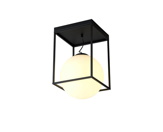 Desigual Large Short Semi Flush, 1 Light E27, Matt Black by Mantra