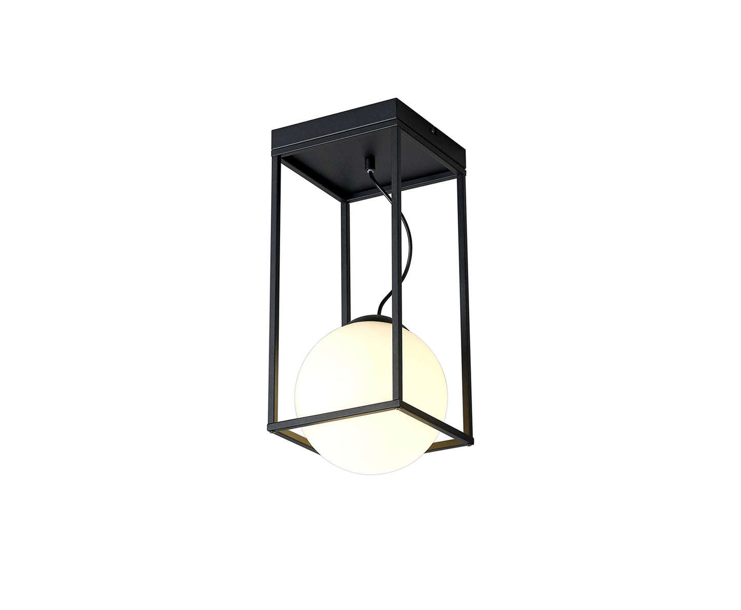 Desigual Small Tall Semi Flush, 1 Light E27, Matt Black by Mantra