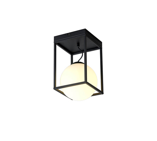 Desigual Small Short Semi Flush, 1 Light E27, Matt Black by Mantra