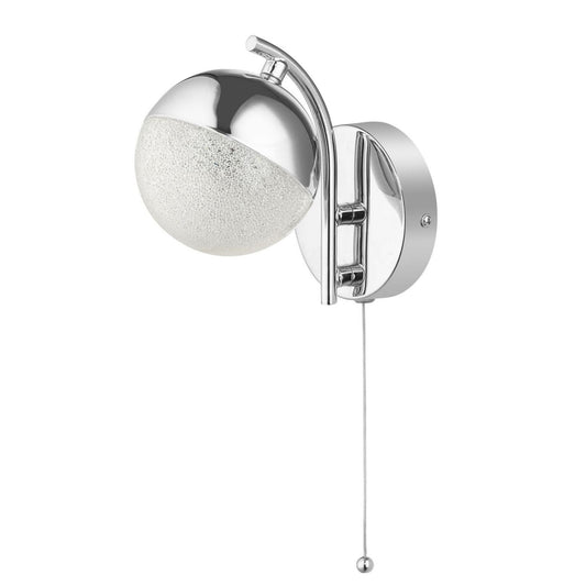 Dew 1 Light Bathroom Wall Light Polished Chrome