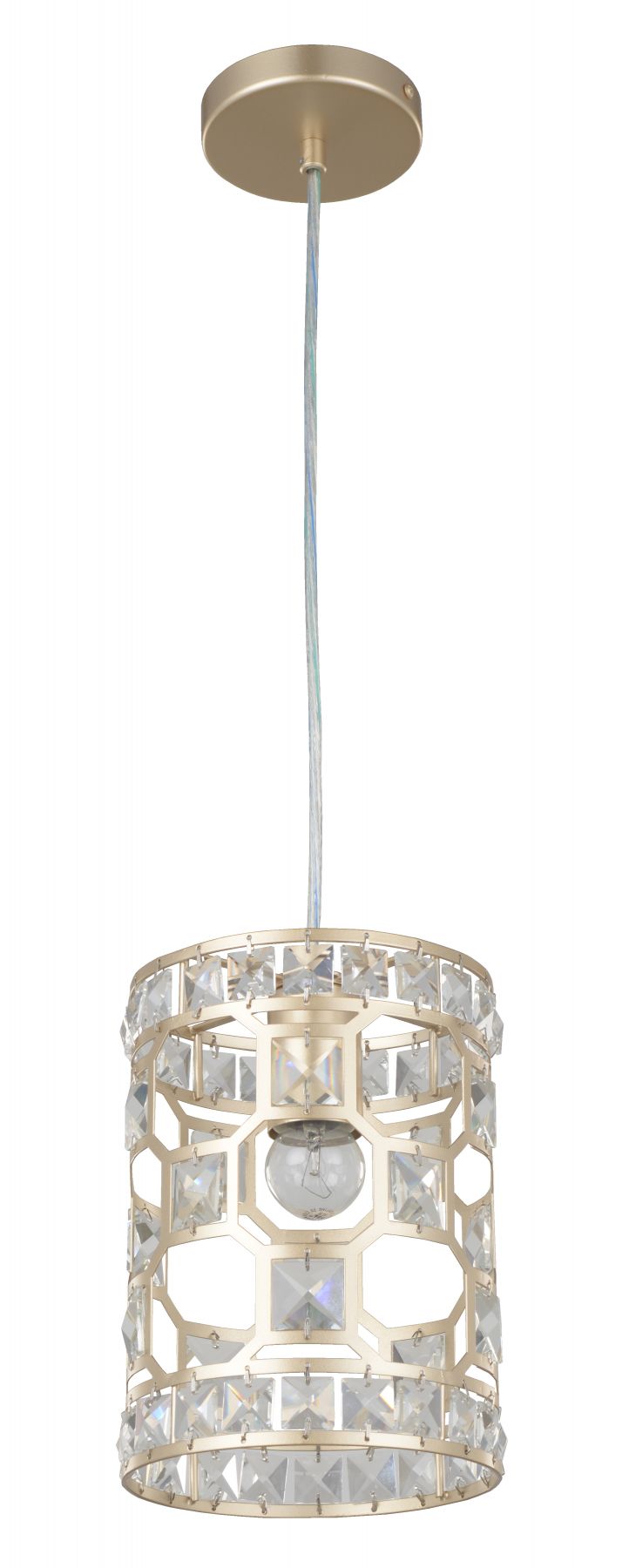 Diana 1 Light Crystal Pendant Champagne Gold