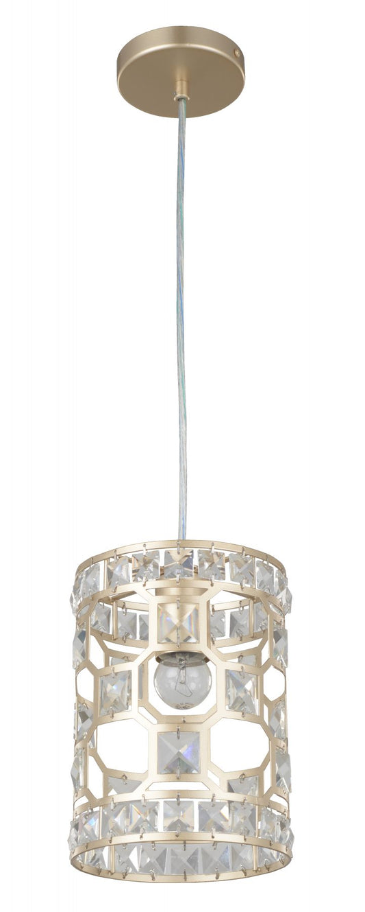 Diana 1 Light Crystal Pendant Champagne Gold