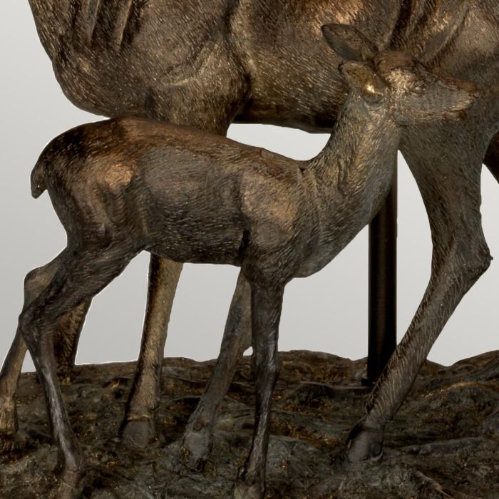 Amelia 1 Light Table Lamp with Oval Shade - Bronze Patina with Natural Shade