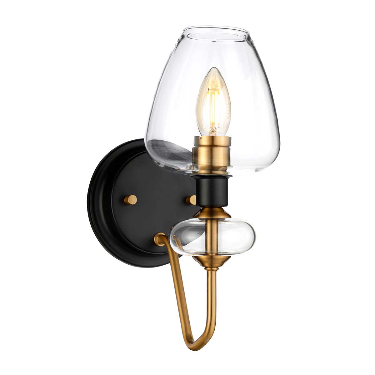 Armand 1 Light Wall Light – Aged Brass