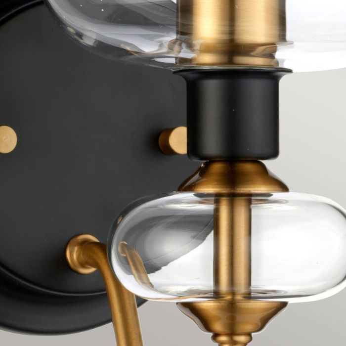 Armand 1 Light Wall Light - Aged Brass Plated & Charcoal Black Paint