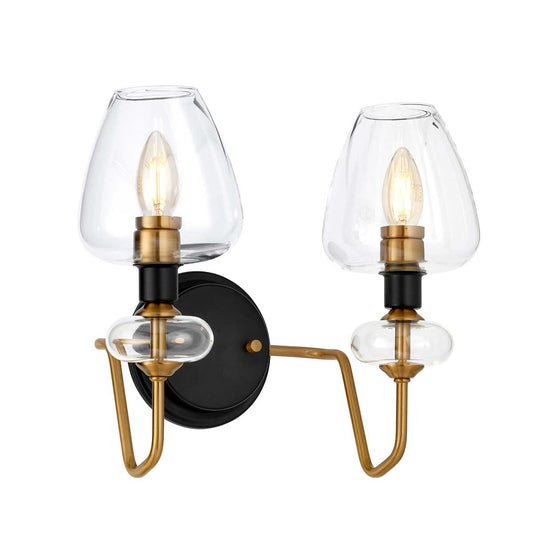 Armand 2 Light Wall Light – Aged Brass