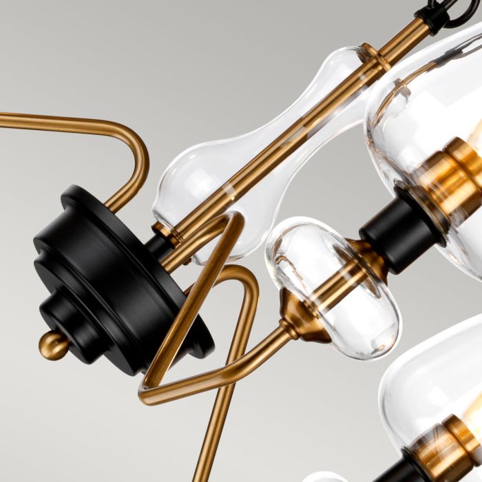 Armand 3 Light Pendant - Aged Brass Plated & Charcoal Black Paint