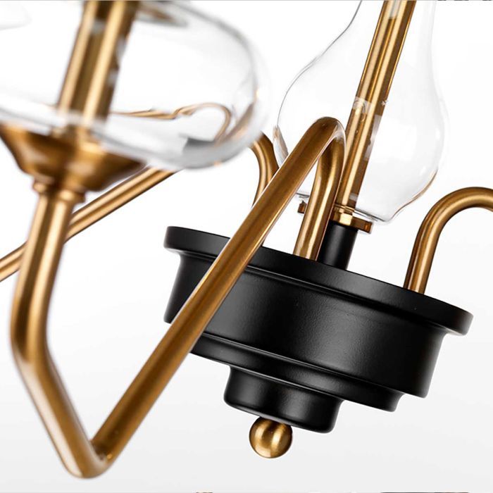 Armand 3 Light Pendant - Aged Brass Plated & Charcoal Black Paint