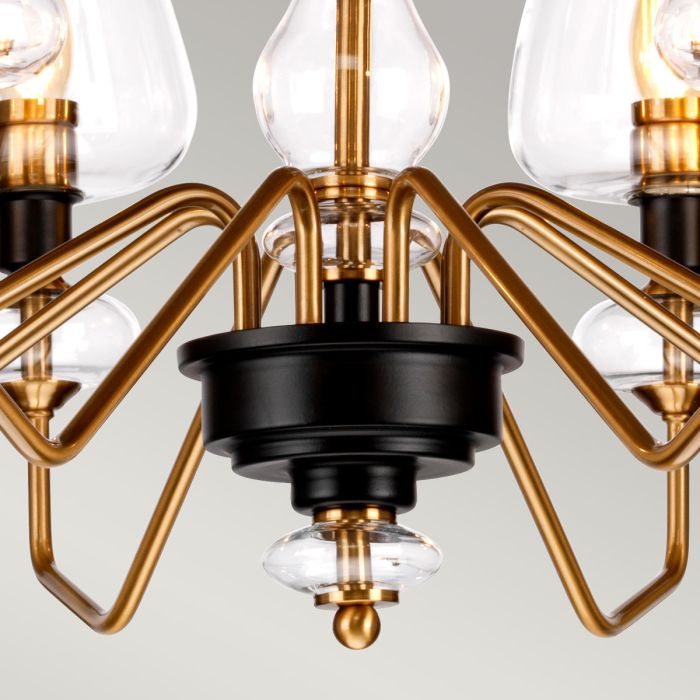 Armand 8 Light Chandelier - Aged Brass Plated & Charcoal Black Paint