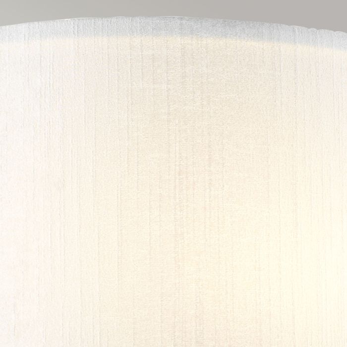 Cooper Medium Curved Wall Light with Polished Chrome Back Plate with Ivory Shade