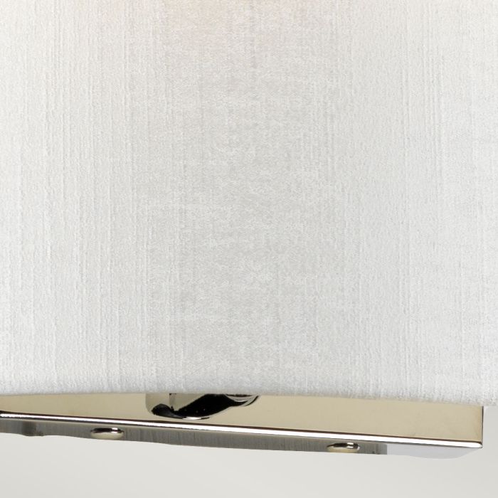 Cooper Medium Curved Wall Light with Polished Chrome Back Plate with Ivory Shade