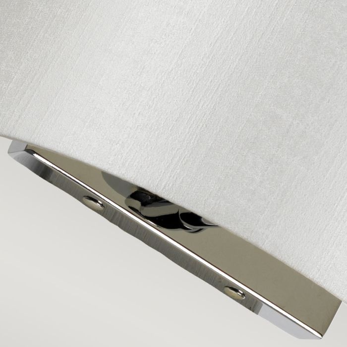 Cooper Small Curved Wall Light with Polished Chrome Back Plate with Ivory Shade
