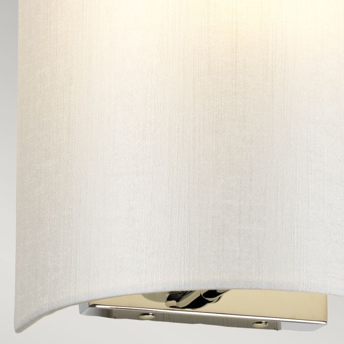 Cooper Small Curved Wall Light with Polished Chrome Back Plate with Ivory Shade