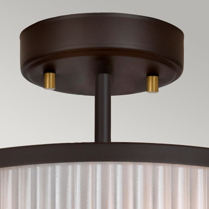 Corona 2 Light Pendant - Museum Bronze Dark Brown Painted / Aged Brass
