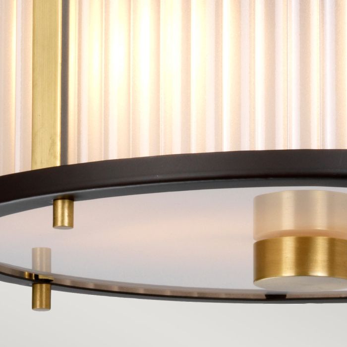 Corona 2 Light Pendant - Museum Bronze Dark Brown Painted / Aged Brass