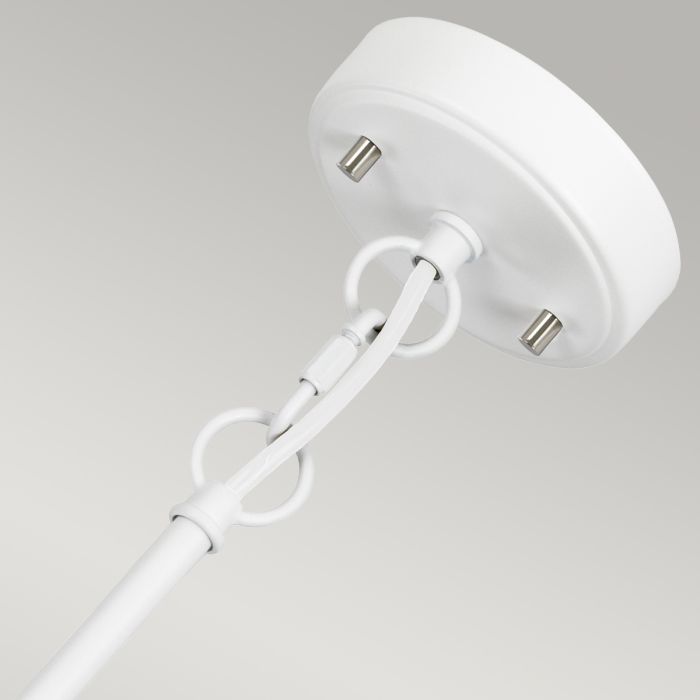 Corona 2 Light Pendant - White Satin Painted / Polished Nickel