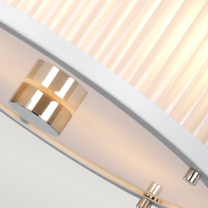 Corona 2 Light Pendant - White Satin Painted / Polished Nickel