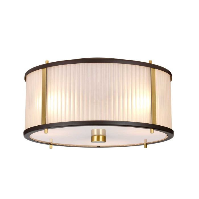 Corona 3 Light Pendant - Museum Bronze Dark Brown Painted / Aged Brass