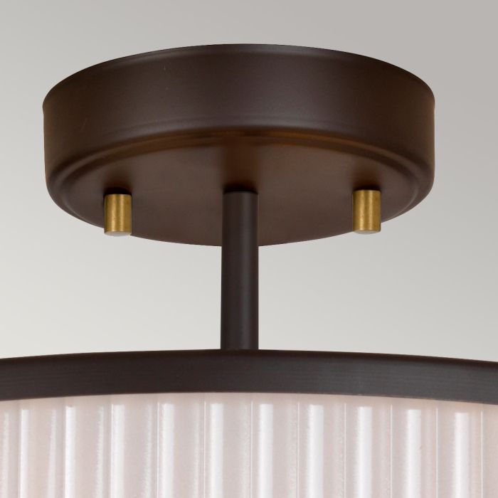 Corona 3 Light Pendant - Museum Bronze Dark Brown Painted / Aged Brass