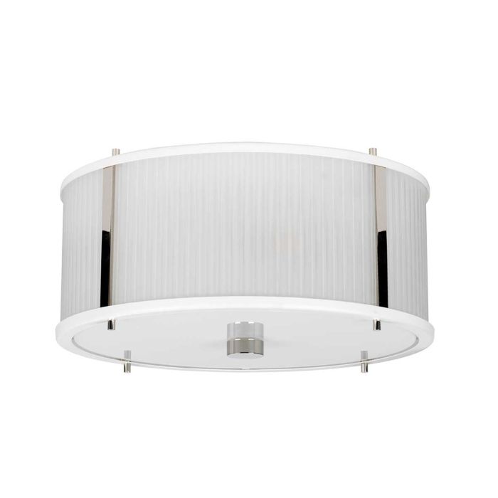 Corona 3 Light Pendant - White Satin Painted / Polished Nickel