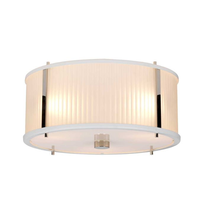 Corona 3 Light Pendant - White Satin Painted / Polished Nickel