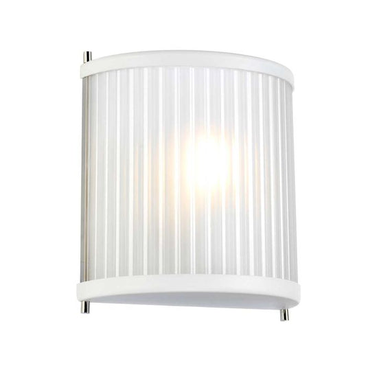 Corona 1 Light Wall Light - White Satin Painted / Polished Nickel