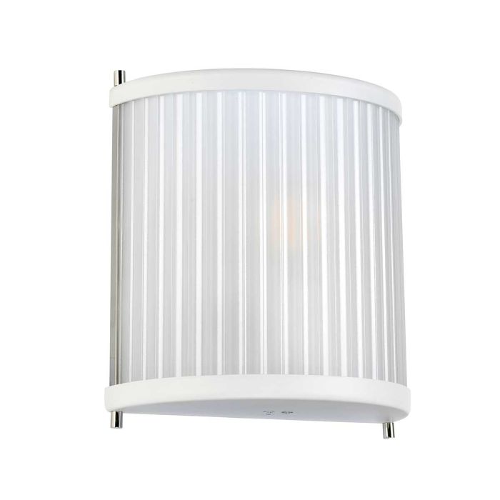 Corona 1 Light Wall Light - White Satin Painted / Polished Nickel