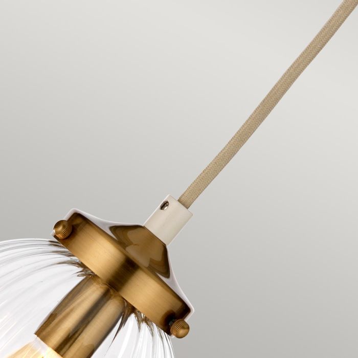 Cosmos 1 Light Pendant - Cream Painted and Aged Brass