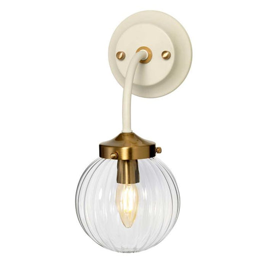 Cosmos 1 Light Wall Light - Cream Painted and Aged Brass