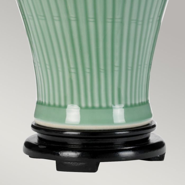 Dalian 1 Light Table Lamp with Tall Empire Shade - Celadon with Ivory Shade