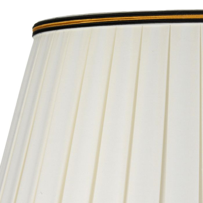 Dian 1 Light Table Lamp With Tall Empire Shade - Silver and Gold with Ivory with Black and Gold trim Shade