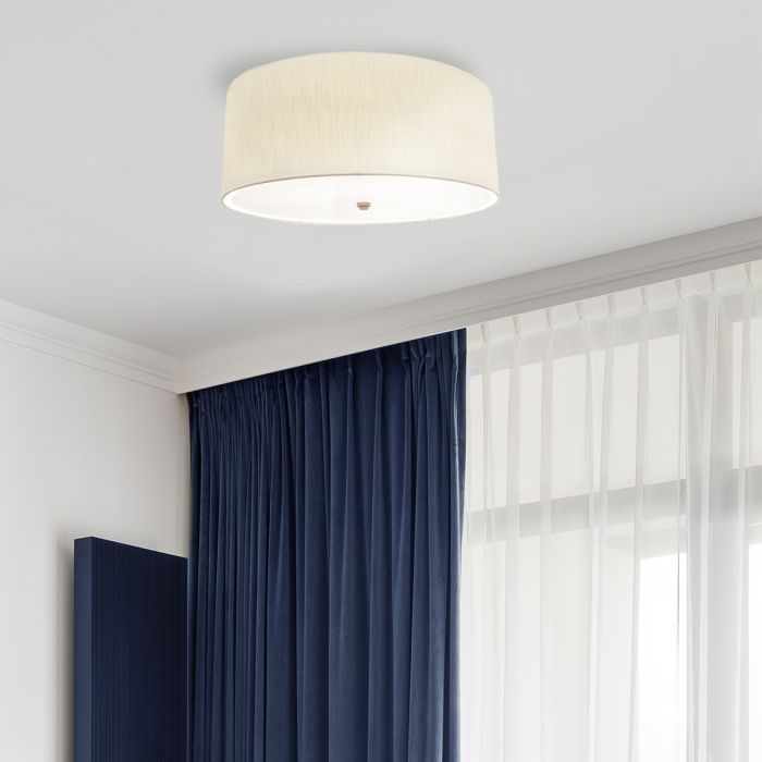 Fletcher 18" Flush - Aged Brass with Ivory Shade