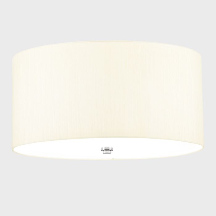 Fletcher 18" Flush - Polished Chrome with Ivory Shade