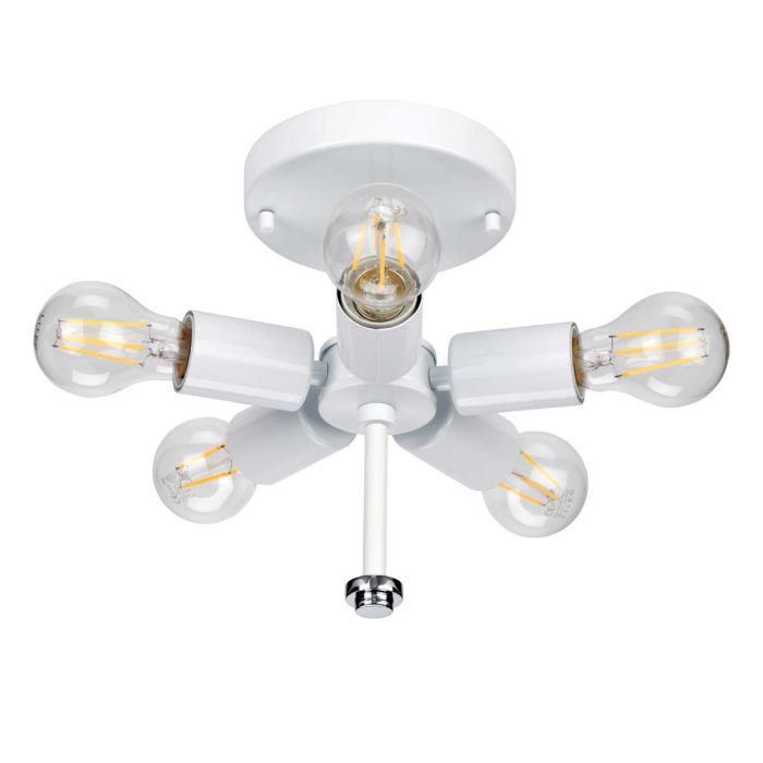 Fletcher 22" Flush - Polished Chrome with Ivory Shade