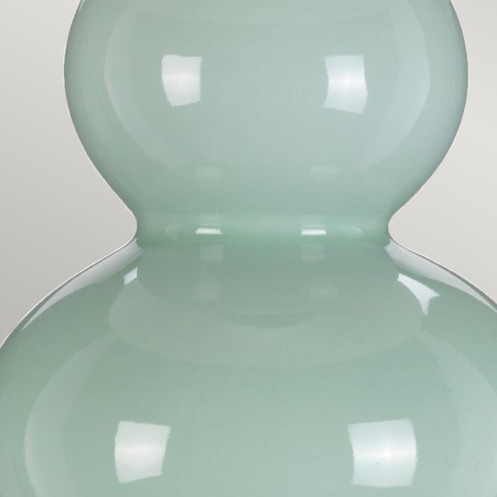 Harbin Gourd 1 Light Table Lamp with Tall Empire - Celadon with Off-White Shade