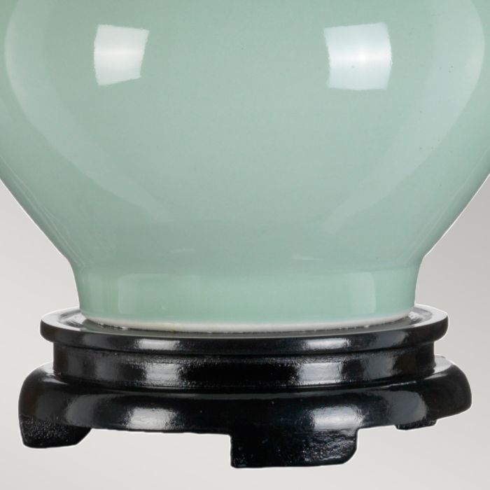 Harbin Gourd 1 Light Table Lamp with Tall Empire - Celadon with Off-White Shade