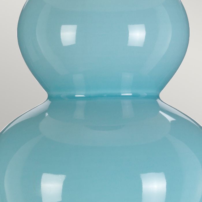 Harbin Gourd 1 Light Table Lamp with Tall Empire - Duck Egg Blue with Off-White Shade