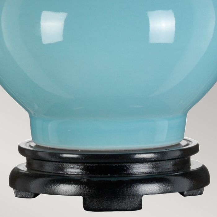 Harbin Gourd 1 Light Table Lamp with Tall Empire - Duck Egg Blue with Off-White Shade