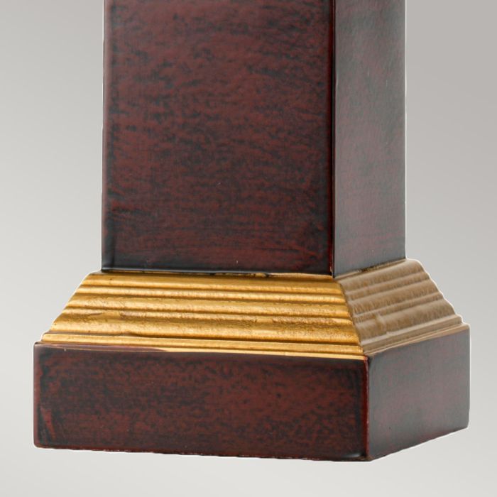 Louviers 1 Light Table Lamp with Tall Empire Shade - Oxblood and Gold with Ivory with Black and Gold trim Shade