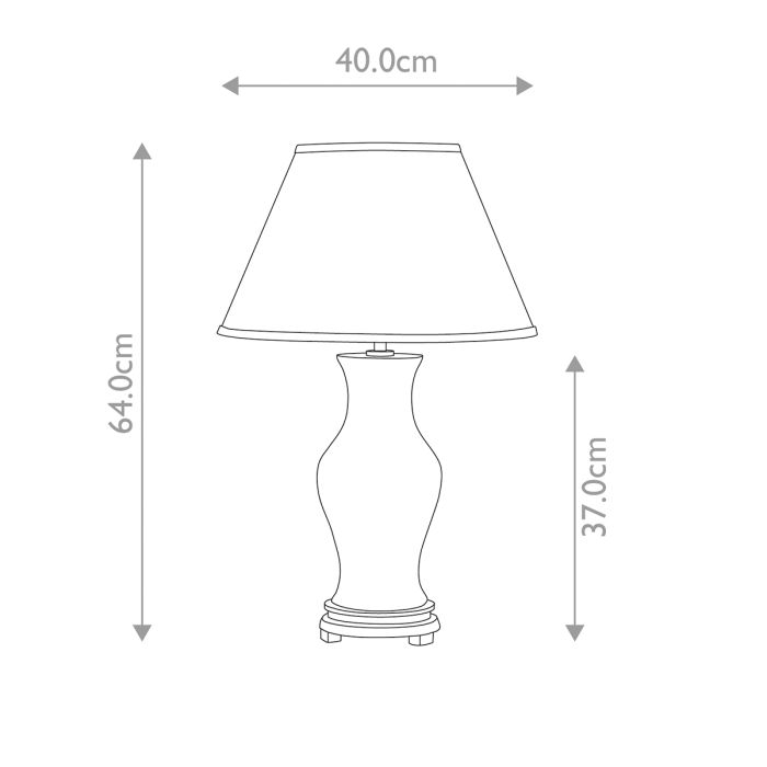 Majin 1 Light Table Lamp with Tall Empire Shade - Oxblood with Cream with Burgundy and Gold Trim Shade