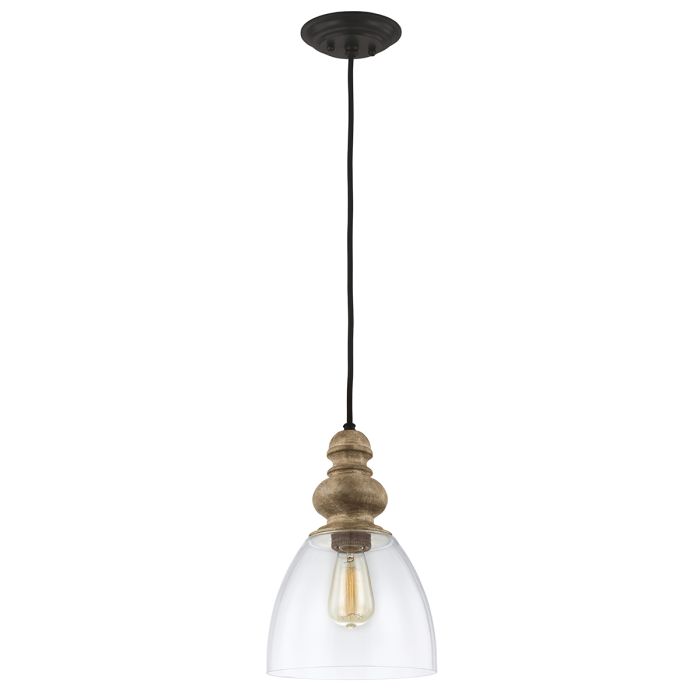 Matrimonio 1 Light Pendant - Driftwood / Dark Weathered Zinc