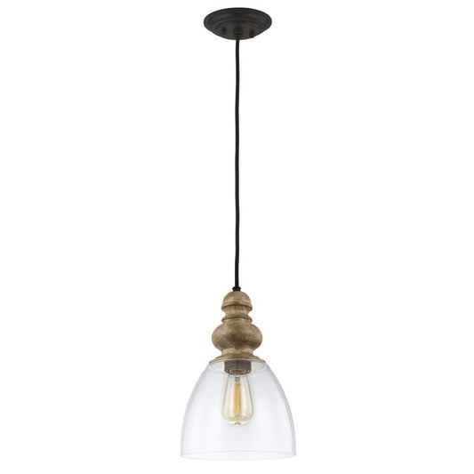 Matrimonio 1 Light Pendant - Driftwood / Dark Weathered Zinc